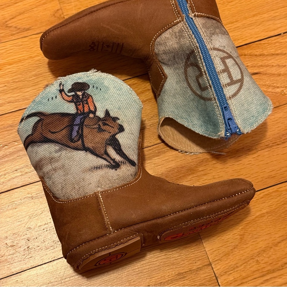 Baby Brown Cowboy Boots with Rodeo Graphic